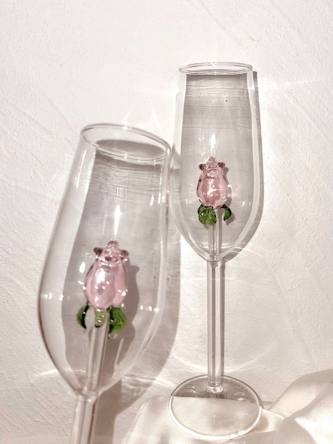 Maliben | La Vie En Rose | Champagne Glass - Handmade