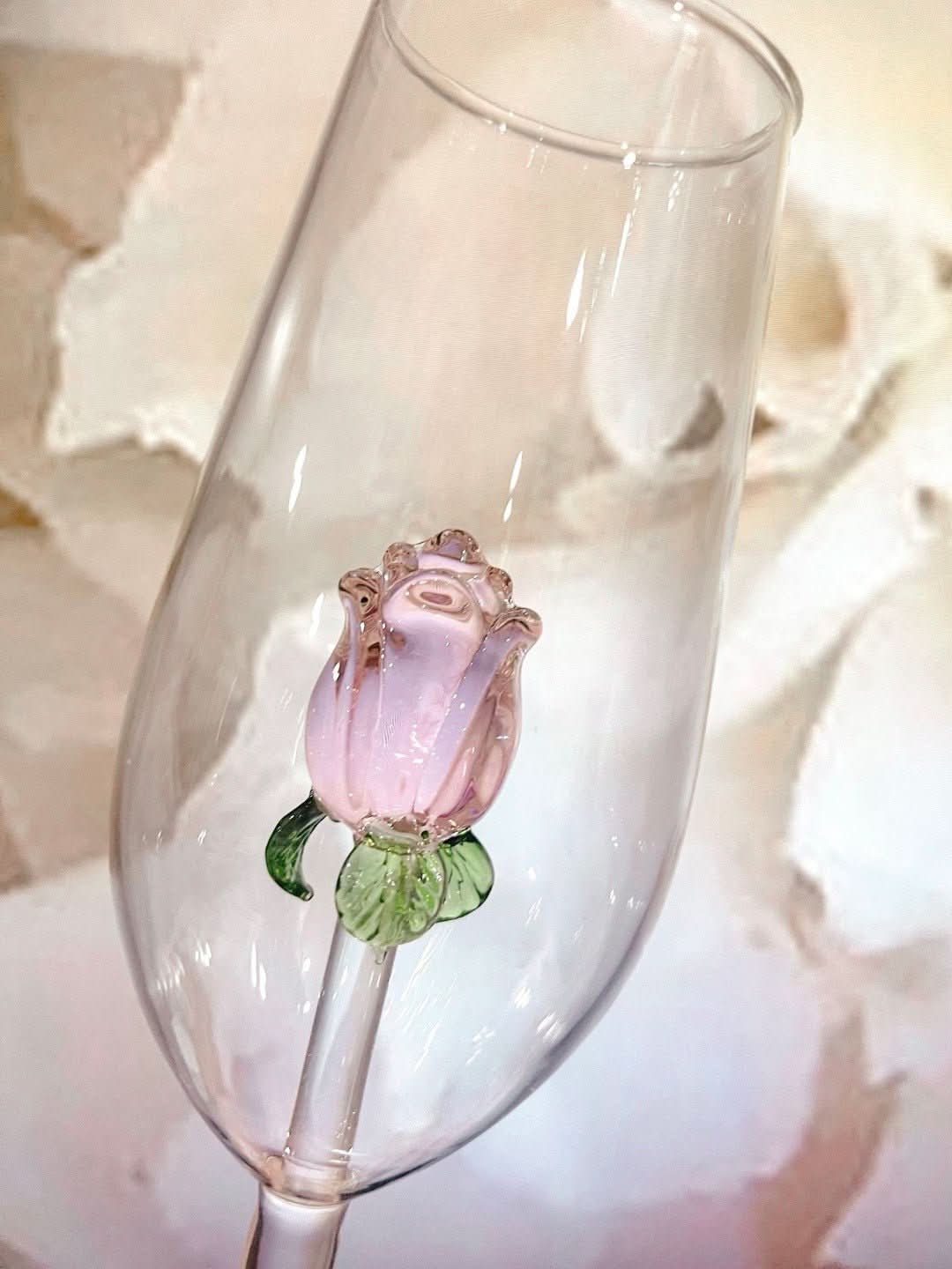 Maliben | La Vie En Rose | Champagne Glass - Handmade