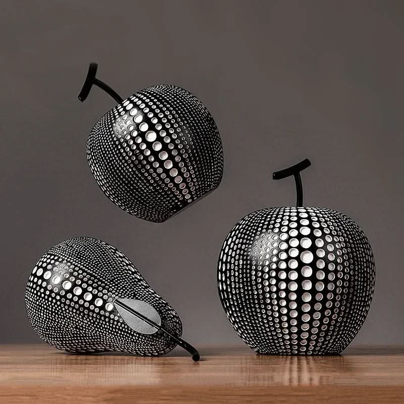 Maliben | Monoapple Decorative Figurine – Black & White Polka Dot Apple