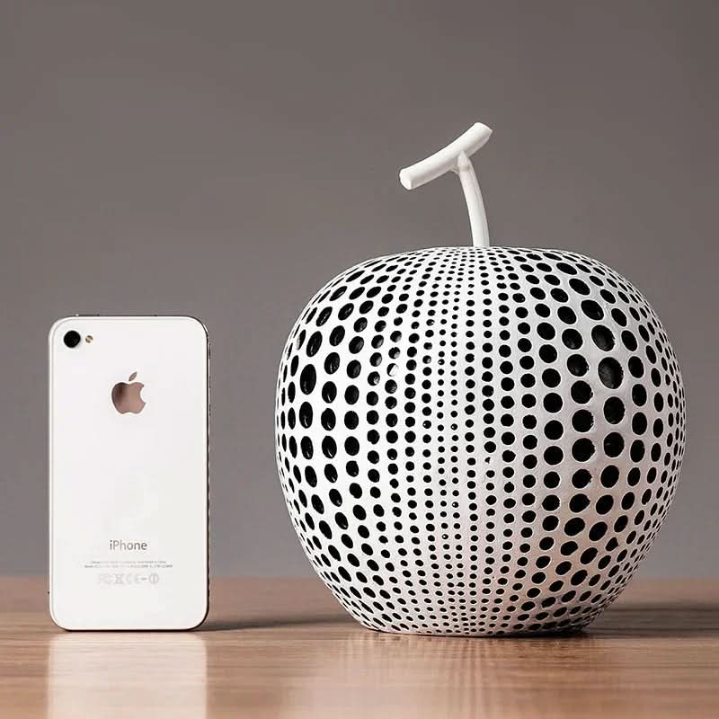 Maliben | Monoapple Decorative Figurine – Black & White Polka Dot Apple