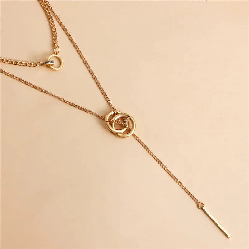 Maliben | Layered Dual Circle Chain Necklace