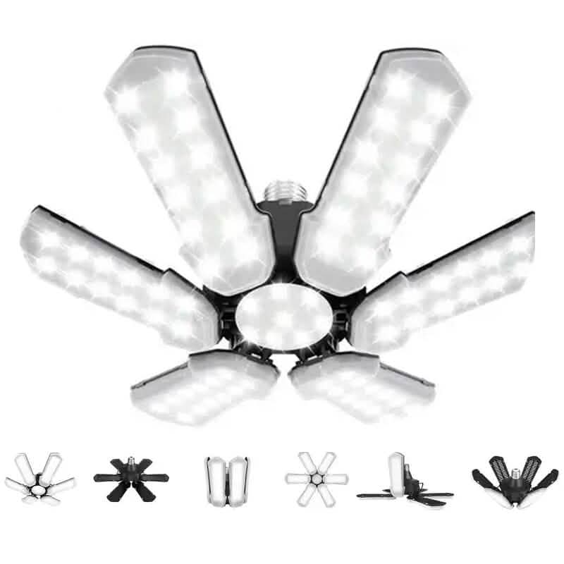 Maliben | Led Garage Ceiling Lights 150w 15000lm 6500k With 6+1 Deformable Panels