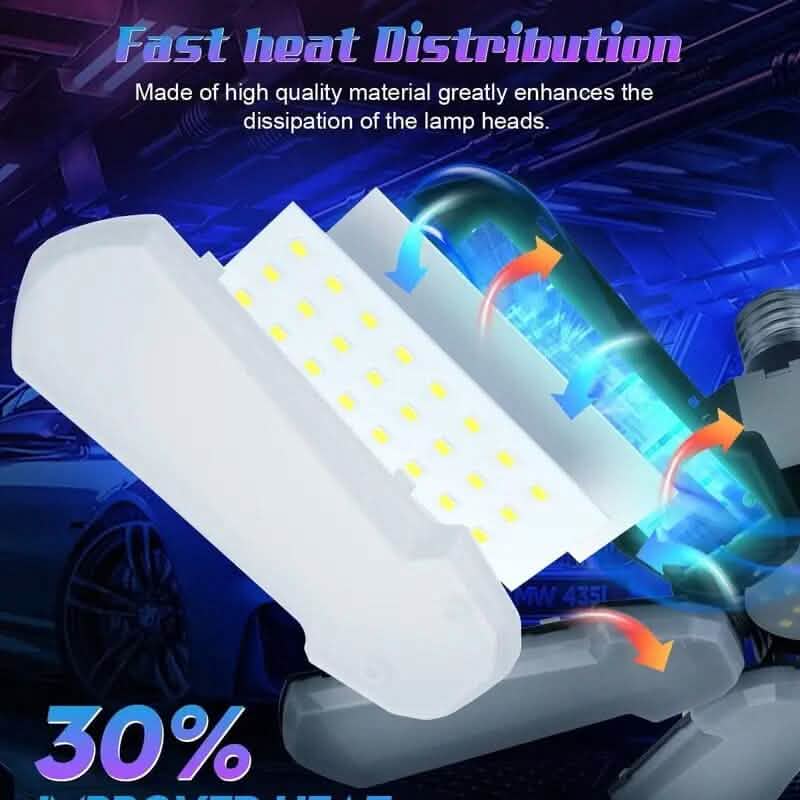 Maliben | Led Garage Ceiling Lights 150w 15000lm 6500k With 6+1 Deformable Panels