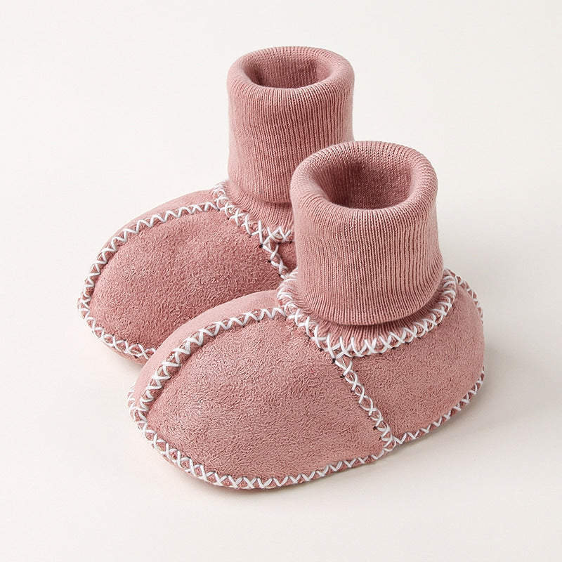 Maliben | LIned Baby Winter Sock Shoes in Suede Look