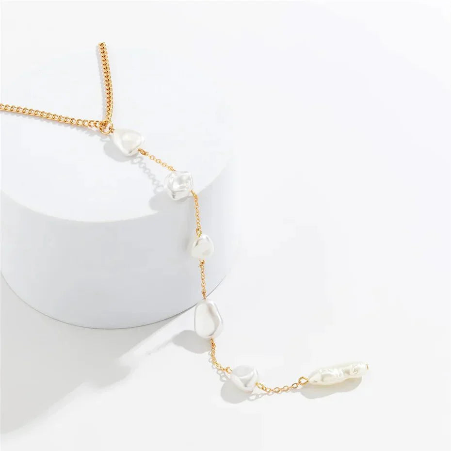 Maliben | Long Pearl Drop Tassel Necklace