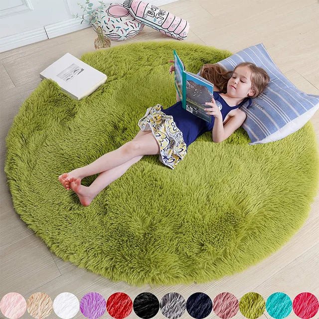 Maliben | Velvéri Luxe Fluffymat Rug | Ultra-Soft Round Plush Rug For Cozy Home And Bedroom Décor