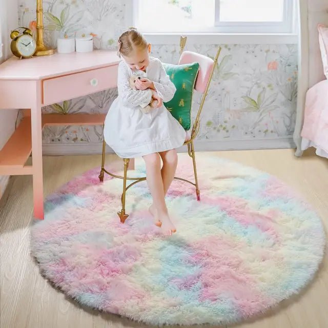 Maliben | Velvéri Luxe Fluffymat Rug | Ultra-Soft Round Plush Rug For Cozy Home And Bedroom Décor