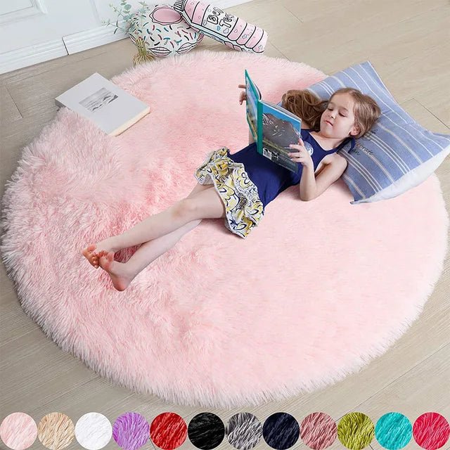 Maliben | Velvéri Luxe Fluffymat Rug | Ultra-Soft Round Plush Rug For Cozy Home And Bedroom Décor