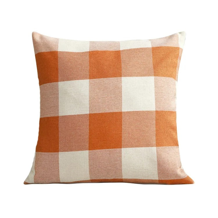 Maliben | Cozy Checked Cushion Cover In Country House Style – Autumn Plaid