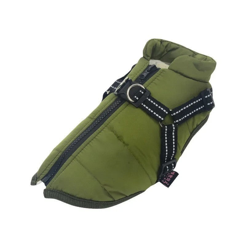 Maliben | All-Weather Insulated Dog Jacket with Built-in Harness