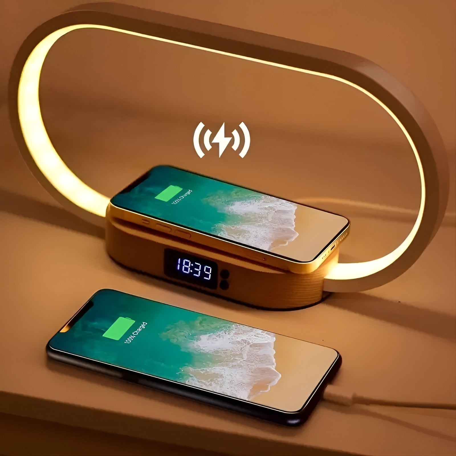 Maliben | Stylish Multifunctional Lamp With Charging Station And Clock