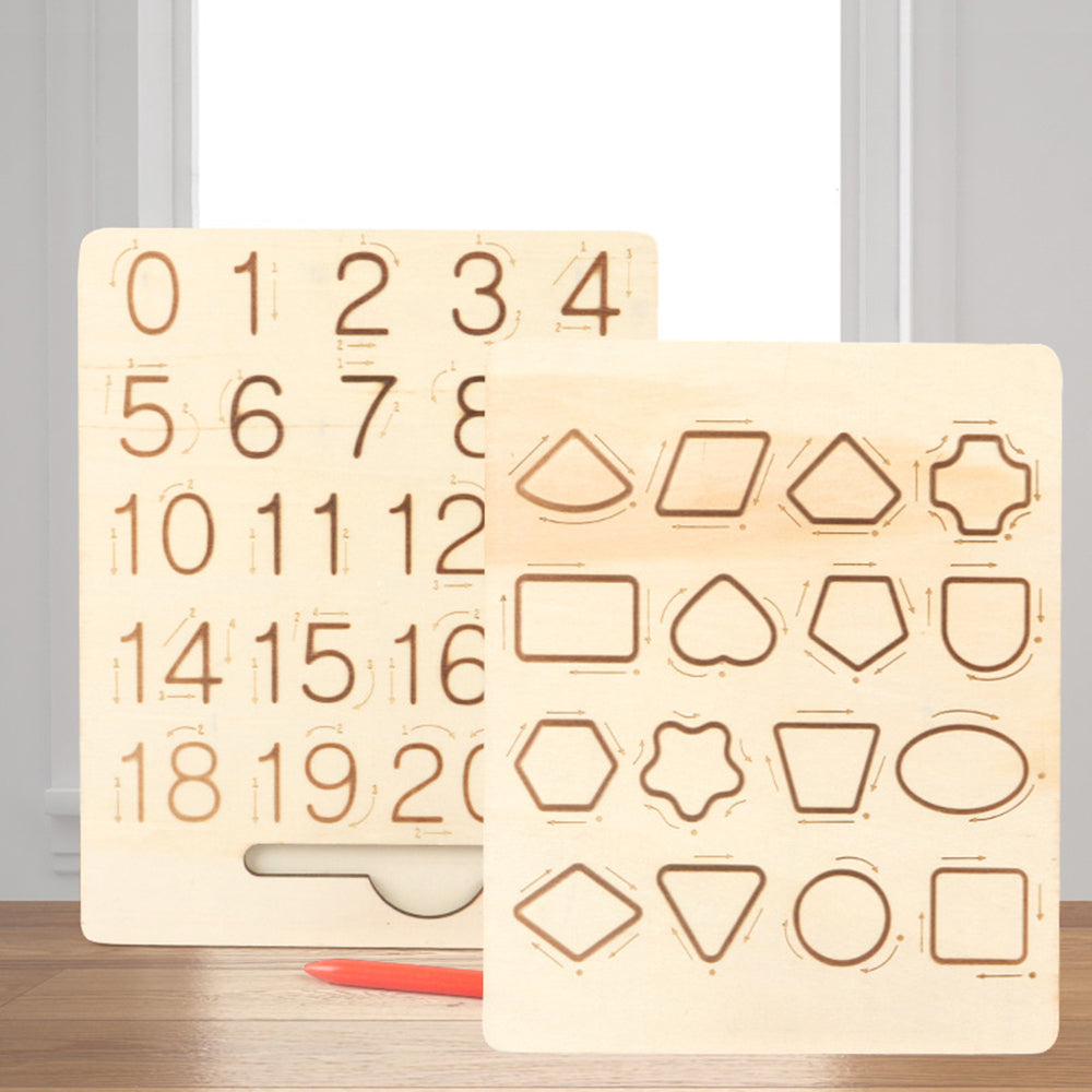 Maliben | Wooden Numbers & Shapes Board