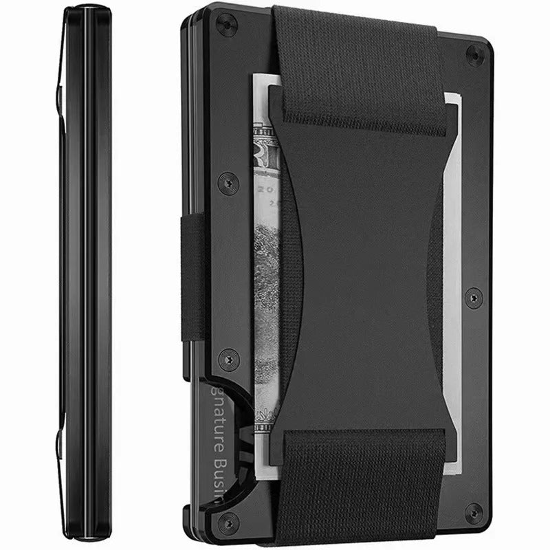Maliben | Titanium Matte Cobalt Card Holder – Slim & Stylish Rfid Wallet For Men & Women