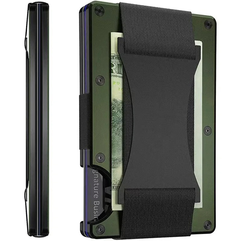 Maliben | Titanium Matte Cobalt Card Holder – Slim & Stylish Rfid Wallet For Men & Women