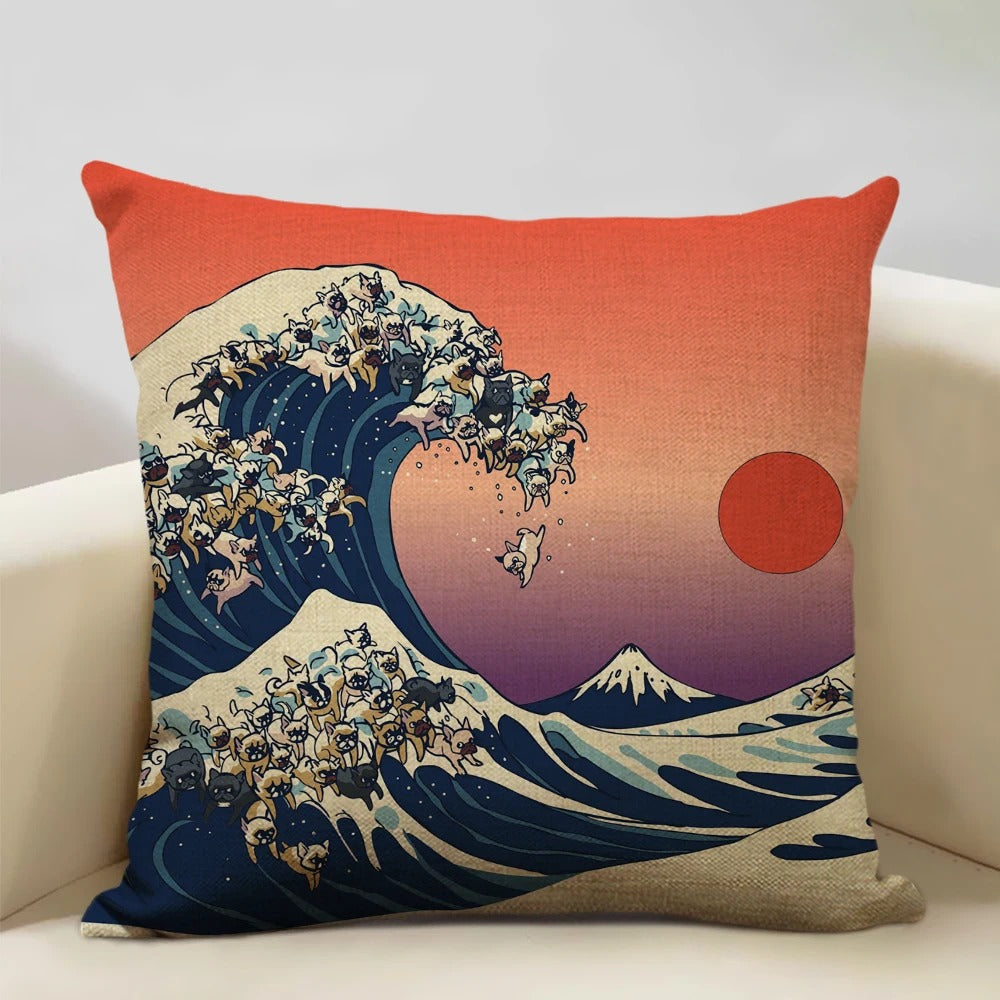 Maliben | Beaurêve Cushion Cover With Mount Fuji - Japanese Style For Any Space