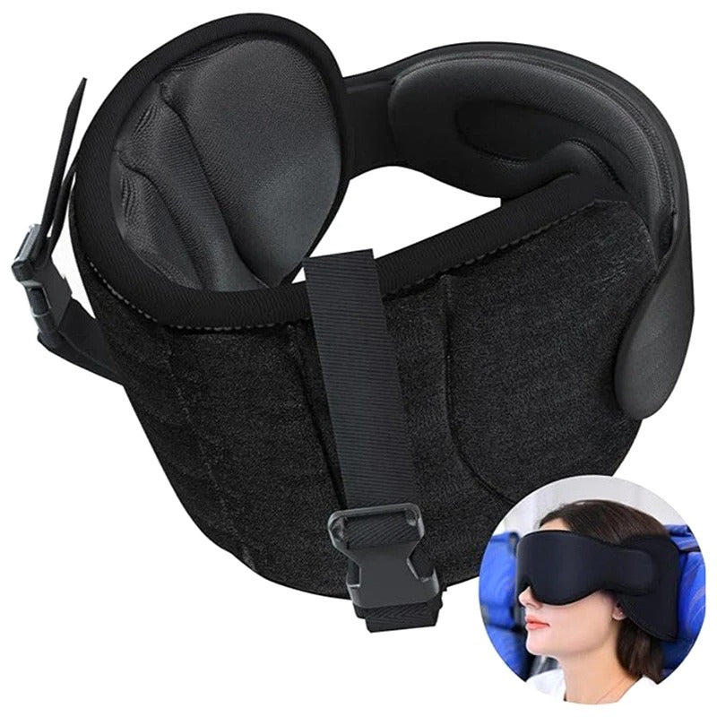 Maliben | 360° Travel Neck Pillow Set With Adjustable Head Strap And Eye Mask For Sleeping Comfort