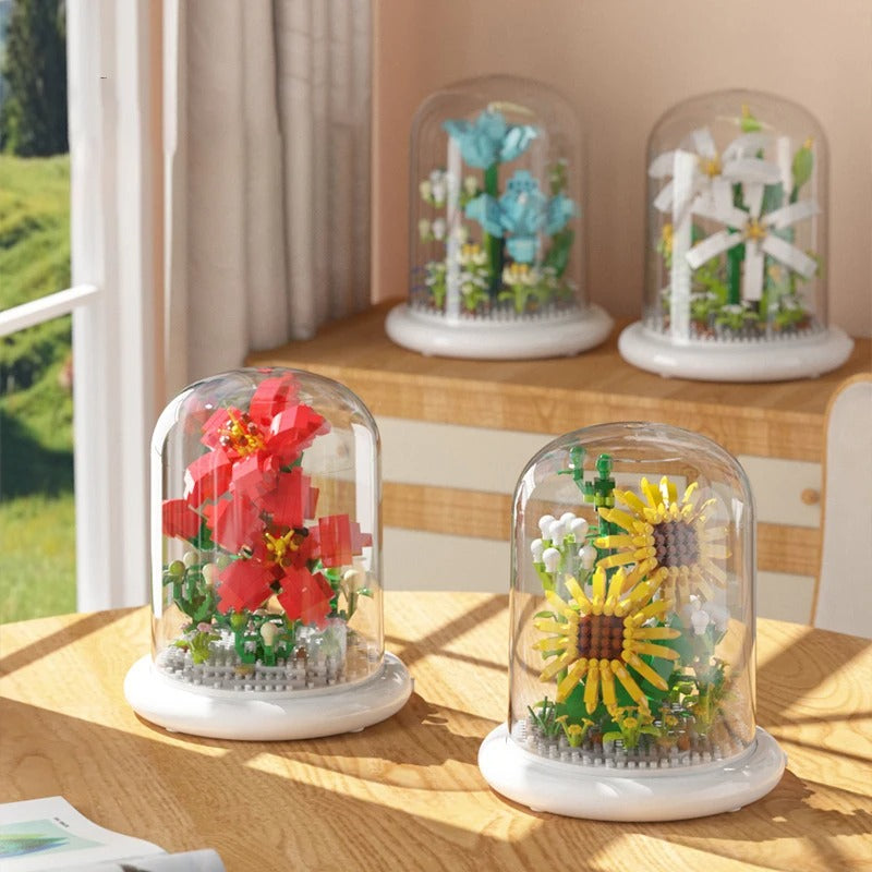 MAliben | Elegant BuildIng Block Flower in a Glass