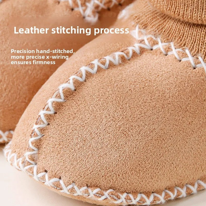Maliben | LIned Baby Winter Sock Shoes in Suede Look