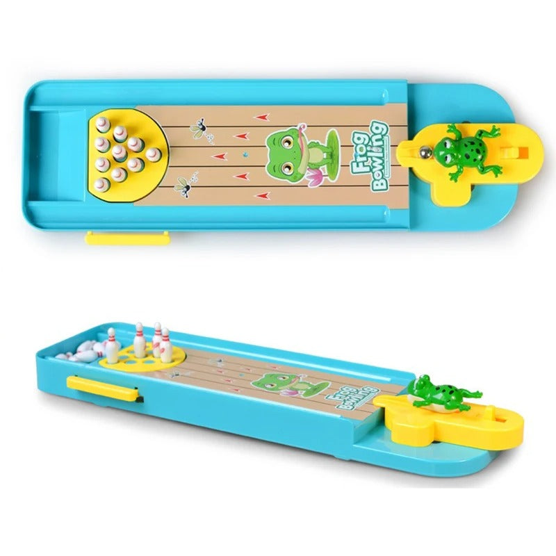 Maliben | Jumping Frog Bowling Alley - Promotes Motor Skills - Mini Bowling Alley