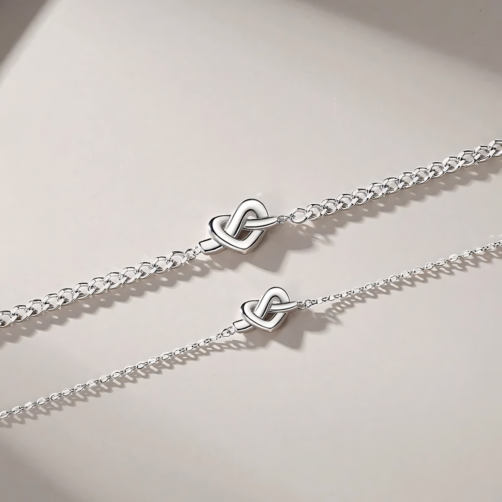 Maliben | S925 Dainty Heart Knot Love Bracelet