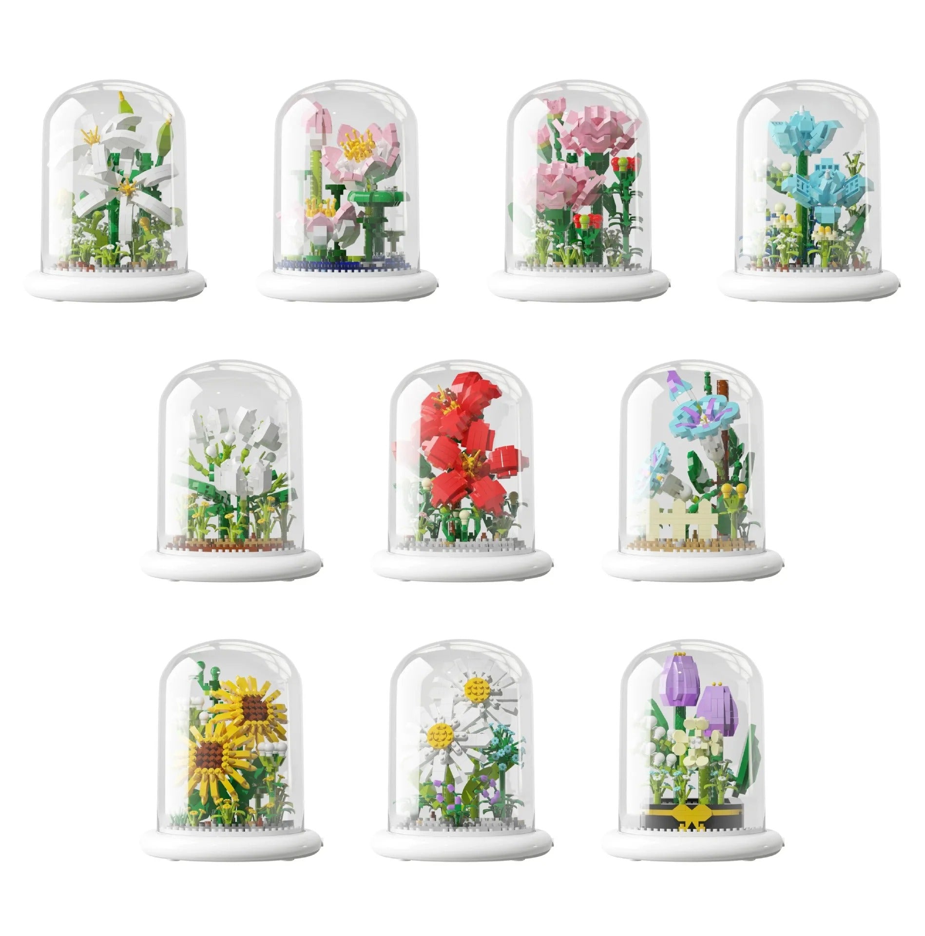 MAliben | Elegant BuildIng Block Flower in a Glass