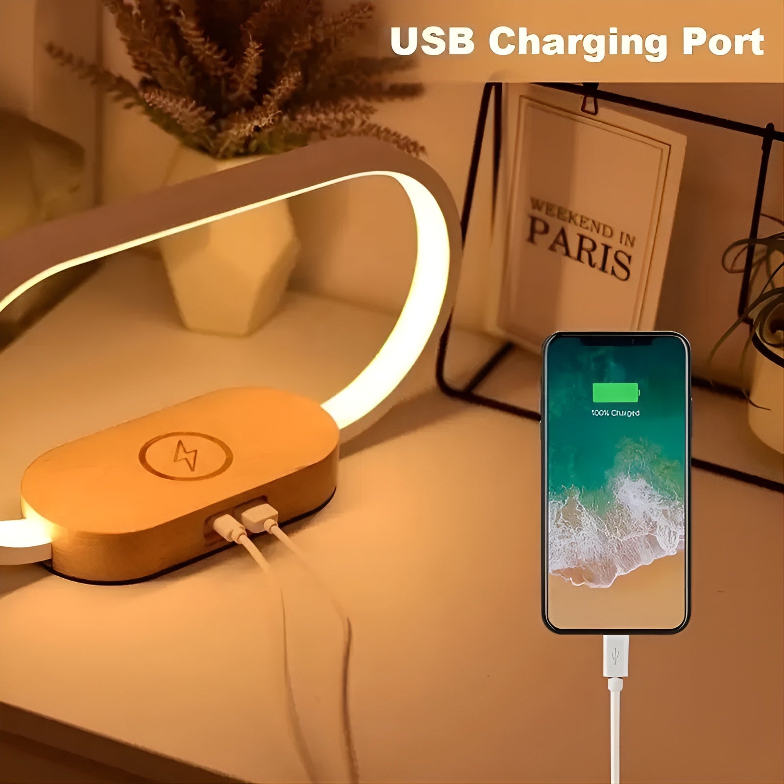 Maliben | Stylish Multifunctional Lamp With Charging Station And Clock