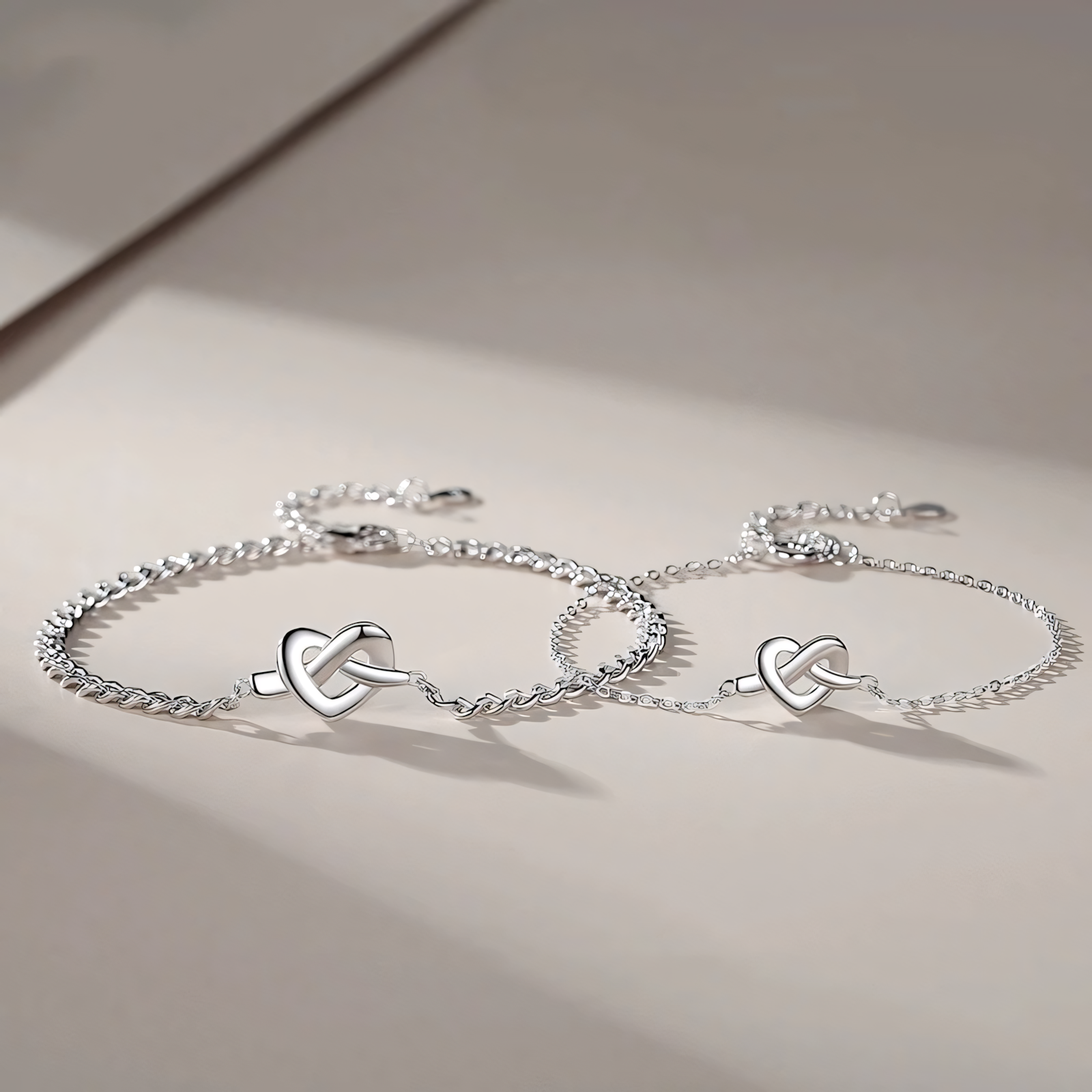 Maliben | S925 Dainty Heart Knot Love Bracelet