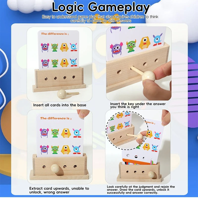 Maliben | Wooden Logic Educational Unlocking Game For Kids - Preschool Skill Developement