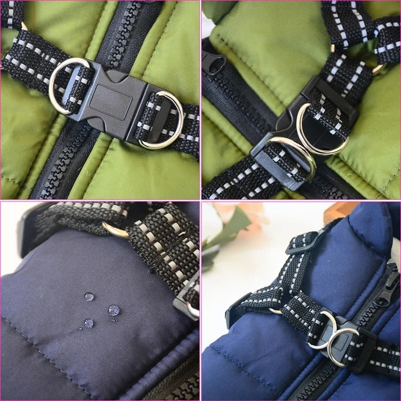Maliben | All-Weather Insulated Dog Jacket with Built-in Harness