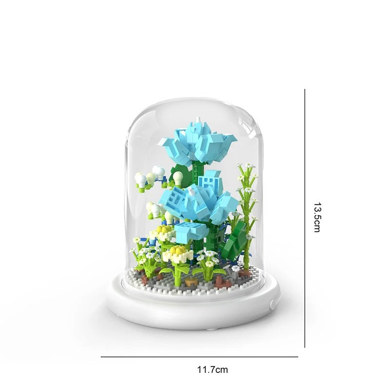 MAliben | Elegant BuildIng Block Flower in a Glass