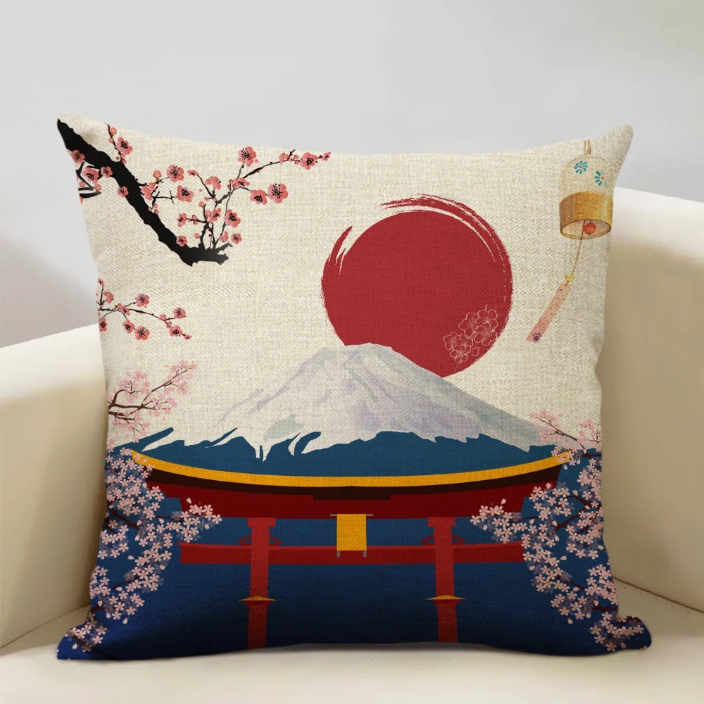 Maliben | Beaurêve Cushion Cover With Mount Fuji - Japanese Style For Any Space