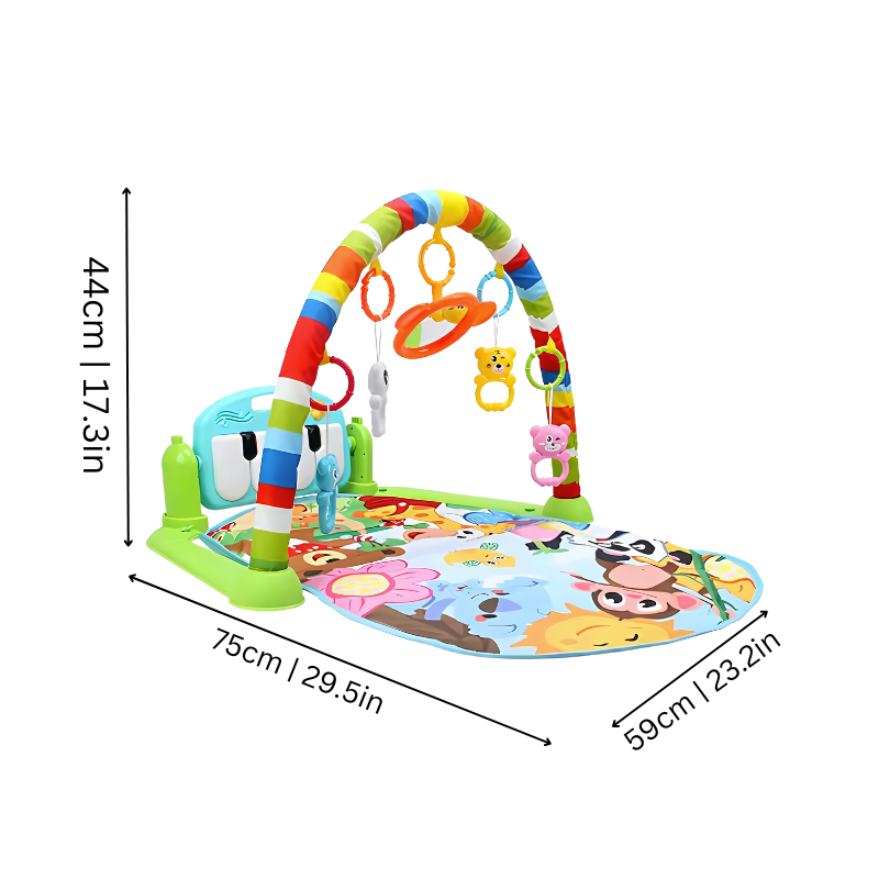 Maliben | Harmonyplay | Music-Inspired Baby Playmat - 3-In-1 Activity Blanket With Piano Keyboard And Musical Pedal Toy