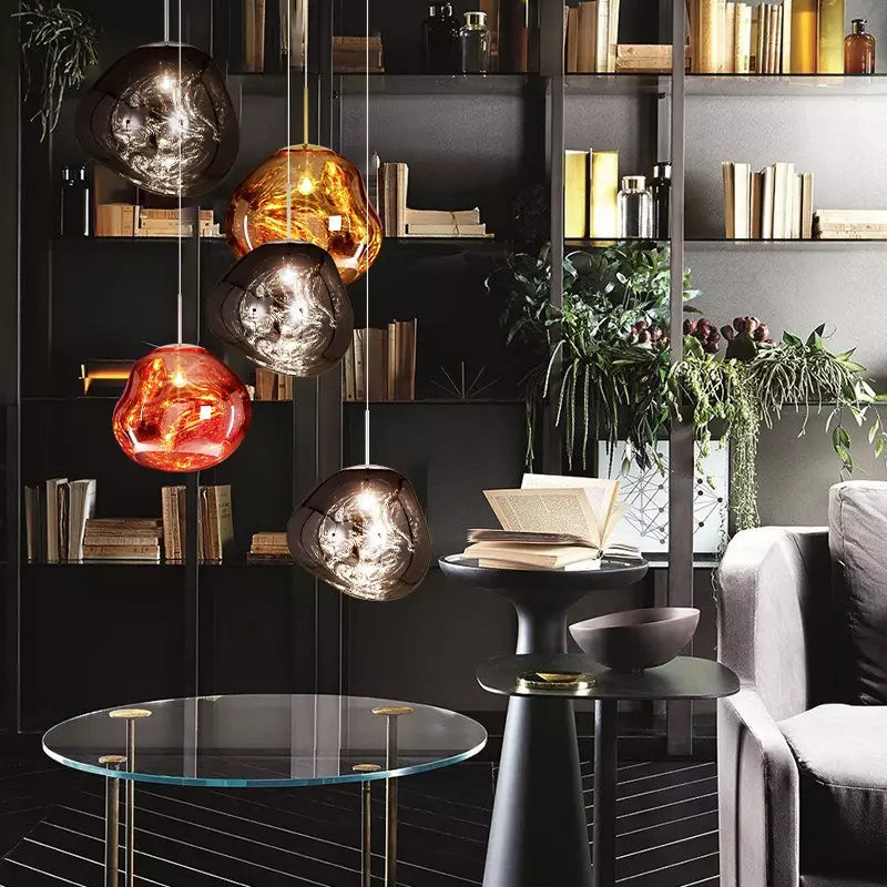 Maliben | Artistic Hanging Lamp Of Melted Glass Modern And Elegant Lighting For Interior