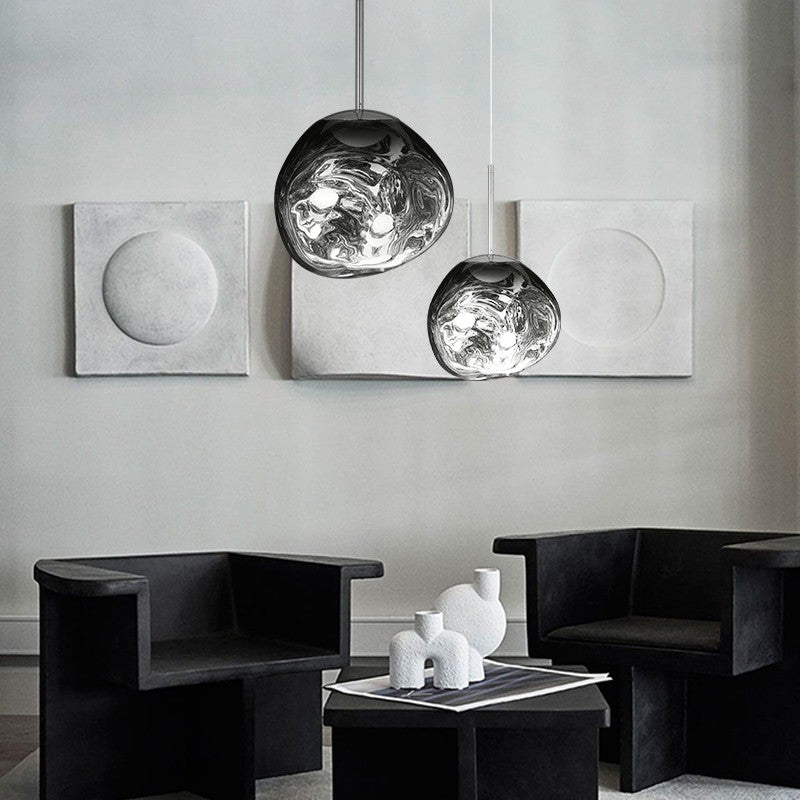 Maliben | Artistic Hanging Lamp Of Melted Glass Modern And Elegant Lighting For Interior