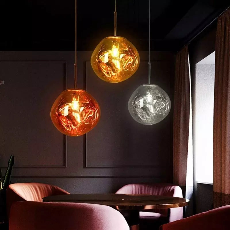 Maliben | Artistic Hanging Lamp Of Melted Glass Modern And Elegant Lighting For Interior