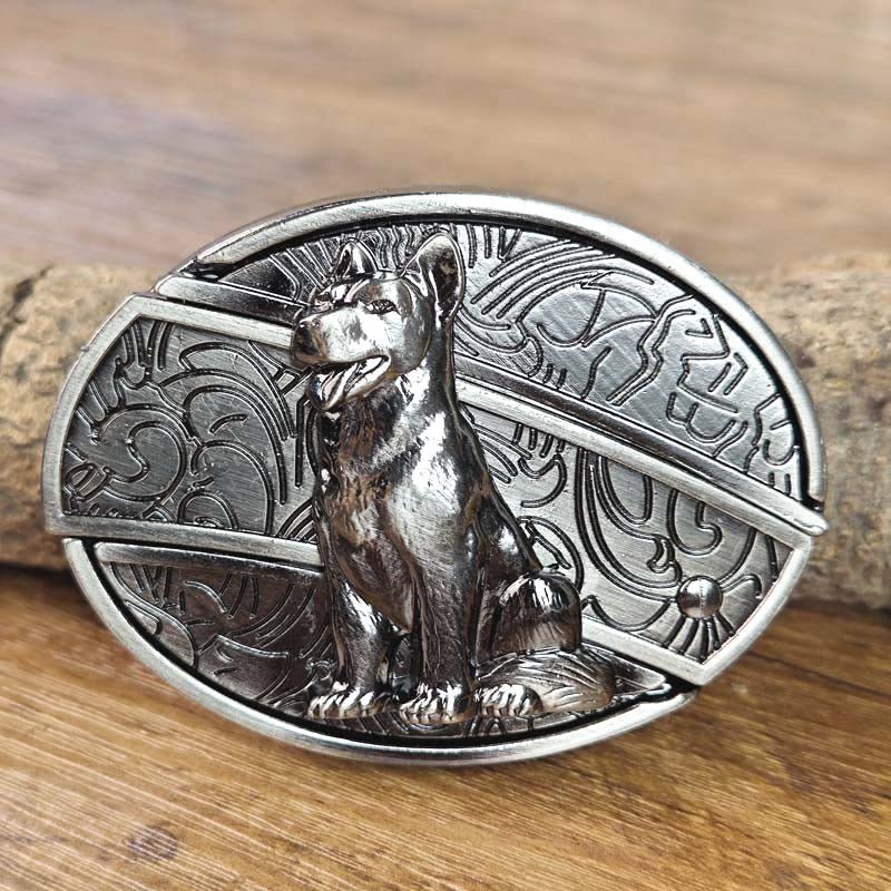 Maliben Cowboy Belt Buckle — Oval Metal with Hidden EDC Tool