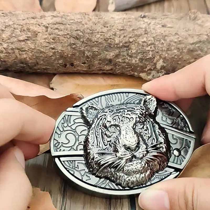 Maliben Cowboy Belt Buckle — Oval Metal with Hidden EDC Tool