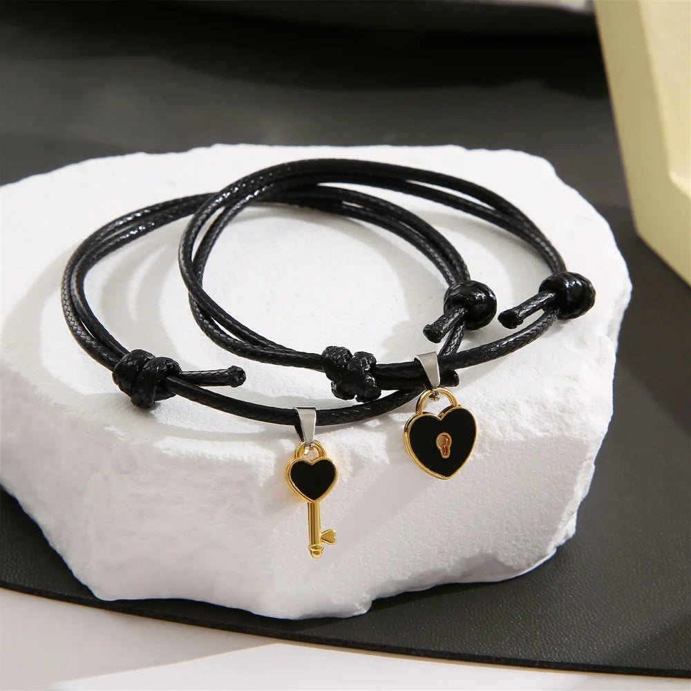 Maliben | Minimal Lock & Key Couples Bracelets