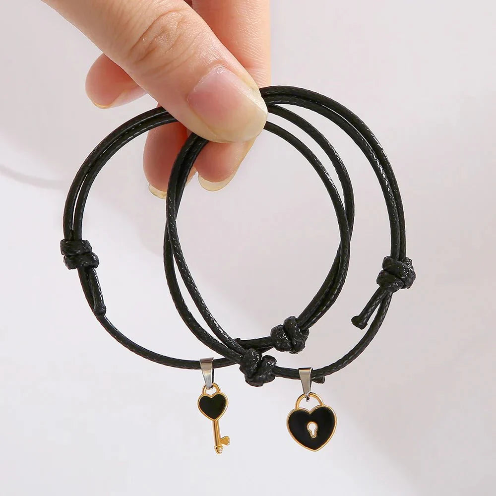 Maliben | Minimal Lock & Key Couples Bracelets