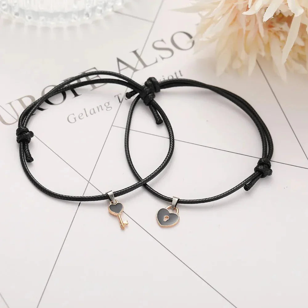 Maliben | Minimal Lock & Key Couples Bracelets