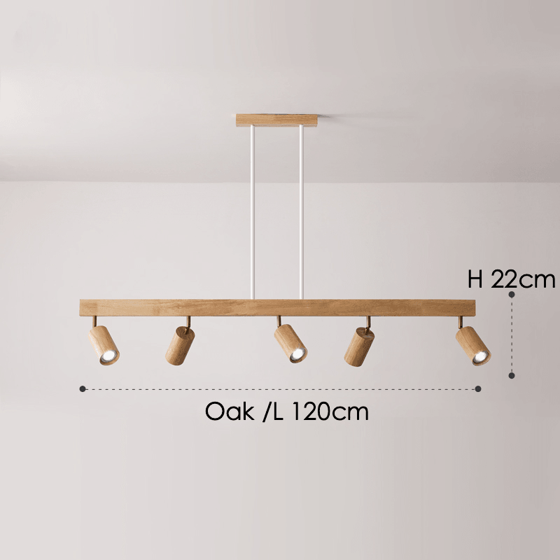 Maliben | Adjustable Wooden Ceiling Lamp Minimalist Solid Wood