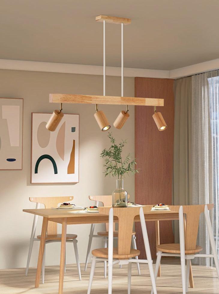 Maliben | Adjustable Wooden Ceiling Lamp Minimalist Solid Wood