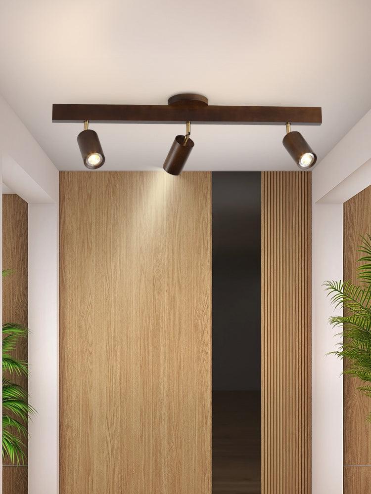 Maliben | Adjustable Wooden Ceiling Lamp Minimalist Solid Wood