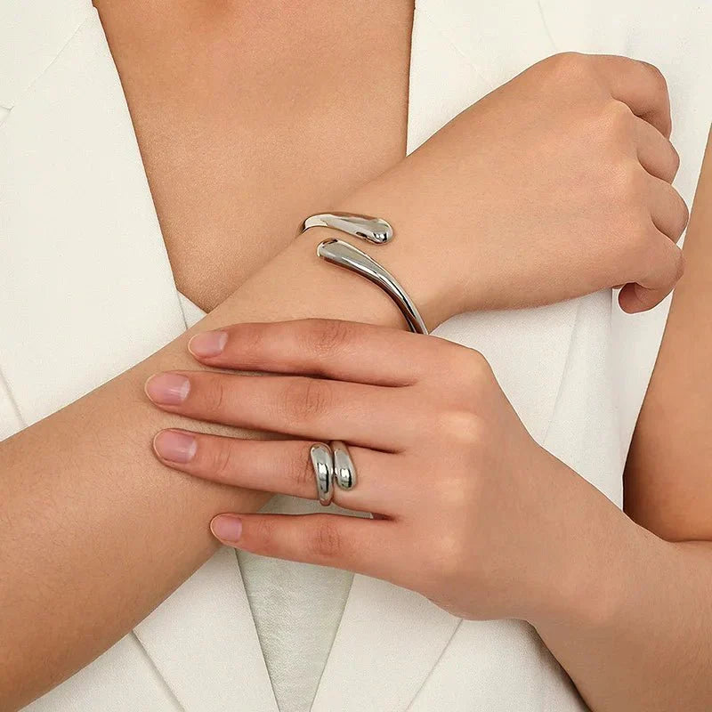 Maliben | Modern Wrap Choker Necklace, Bracelet, Ring Set