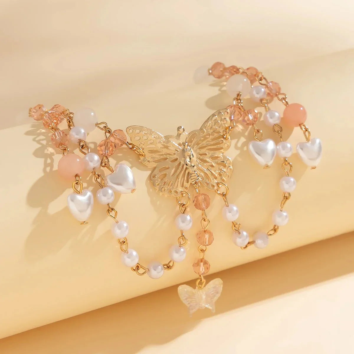 Maliben | Multi Layered Butterfly Heart Choker Necklace