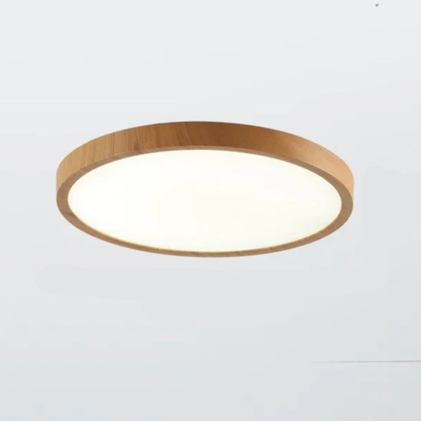 Maliben | Modern Circular CeilIng Lamp With Adjustable Led Lighting in Warm Walnut Color For Living Room And Bedroom