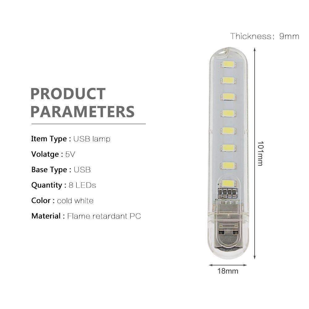 Maliben | Mini Usb Led Night Light - Cold White Lamp