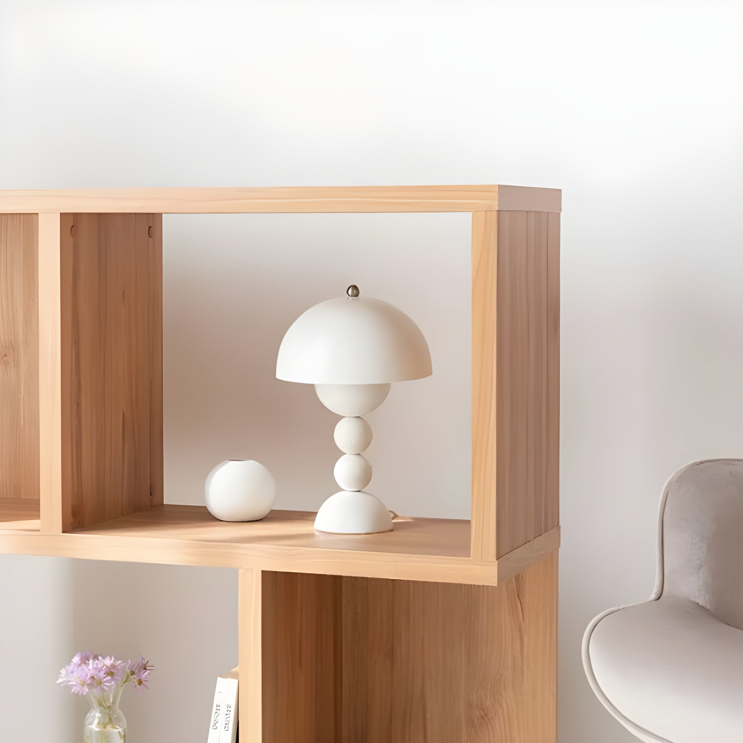 Maliben | Norlumi Scandinavian Led Table Lamp | Dimmable | White Abs Housing | 0–5w | 36v Dc | Flower-Inspired Design