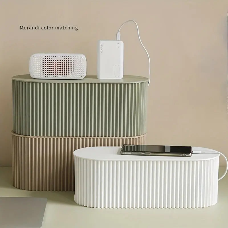 Maliben | Ordoca Cable Box Desk Organizer | Cable Management & Storage | White | 30x11x13 Cm