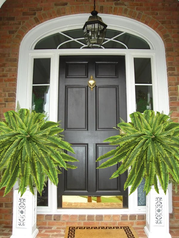 Maliben | Uv Resistant Artificial Boston Fern | Lifelike, Waterproof & Maintenance-Free For Outdoor Décor